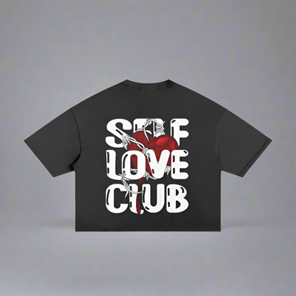 Self Love Frayed Boxy Tee Blk